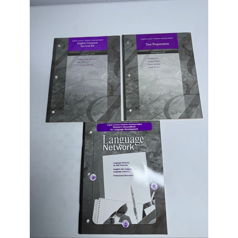 McDougal Littell Language Network ESL Grammar Test Prep Lot of 3